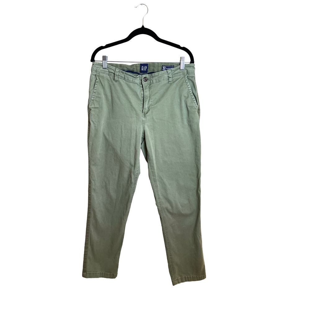 Gap Chino Pants Women's 10 Regular Relaxed Girlfriend Sage Green Normcore Casual